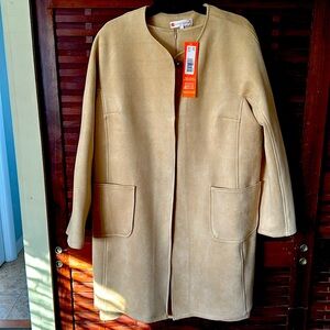 NWT never worn Jude Connally ultra suede classic shift dress with matching coat